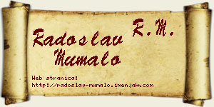Radoslav Mumalo vizit kartica